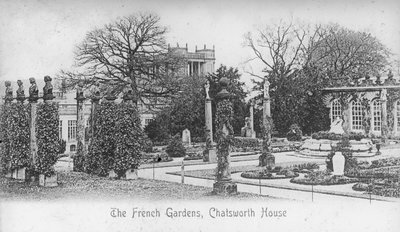 The French Gardens, Chatsworth House, Derbyshire, slutningen af det 19. eller begyndelsen af det 20. århundrede af Unbekannt