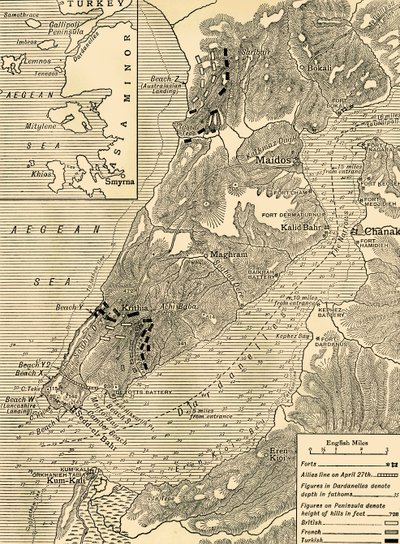 Gallipoli-kampagnen, Første Verdenskrig, 1915, c1920. af Unbekannt