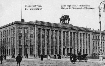 Den tyske ambassade i Petersborg af Unbekannt