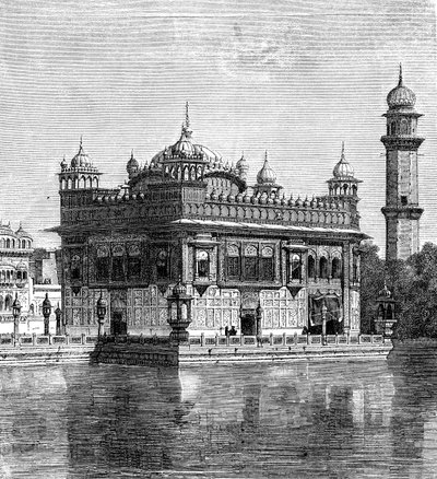 Det gyldne tempel og udødelighedens sø i Amritsar, Indien, 1895 af Unbekannt