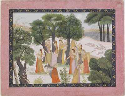 Gopis-søgningen efter Krishna fra en Bhagavata Purana, ca. 1780. af Unbekannt