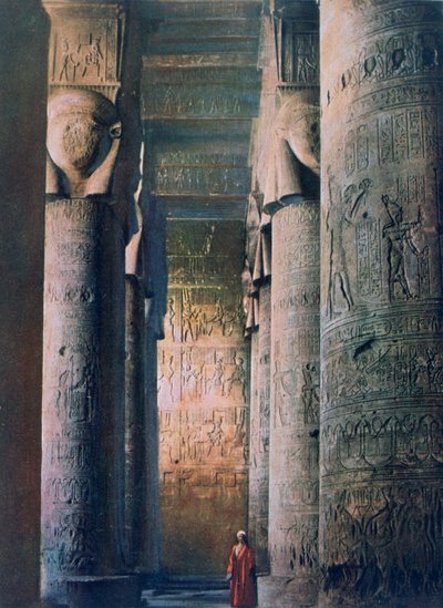 The Grand Hall, Temple of Hathor, Dendera, Egypten, 20. århundrede af Unbekannt