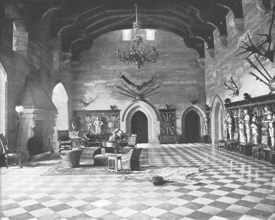 The Great Hall, Warwick Castle, Warwickshire, 1894. af Unbekannt