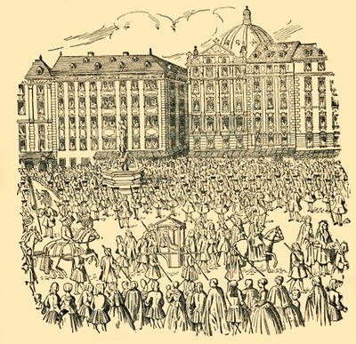 De store adelsmænd i Ungarn aflægger loyalitetsed til Maria Theresa...i 1740, c1930. af Unbekannt
