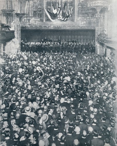 Det store rekrutteringsmøde i London Guildhall, 1914 af Unbekannt