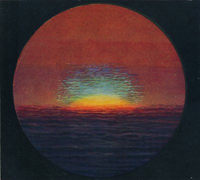 Det grønne blink ved solnedgang, sjældneste prismatisk farve brudt af atmosfæren, c1935 af Unbekannt