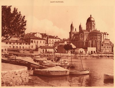 Havnen og kirken, Saint Raphael, 1930. af Unbekannt