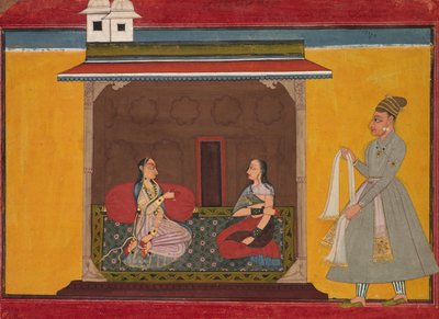 Heltinden der er trofast elsket: Blad fra en Rasamanjari, ca. 1710. af Unbekannt