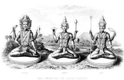 Den hinduistiske treenighed, c1800 af Unbekannt