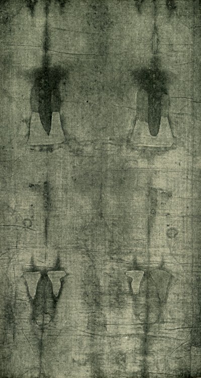 The Holy Shroud - Aftryk af kroppen set bagfra, 1902. af Unbekannt