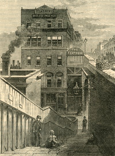 Husene i Waterloo Bridge Road, c1878. af Unbekannt