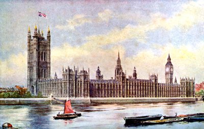 The Houses of Parliament fra Lambeth Palace, Westminster, London, c1905 af Unbekannt