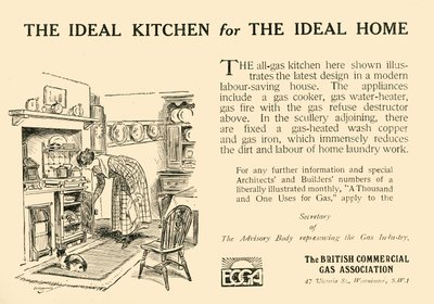 Det ideelle køkken til det ideelle hjem - The British Commercial Gas Association, 1920. af Unbekannt