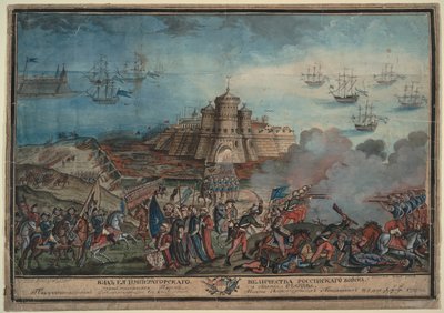 Den kejserlige russiske hær før den tyrkiske havn Ochakov, 1790 af Unbekannt