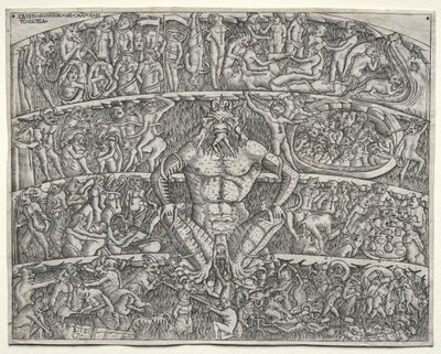 Infernoet ifølge Dante, efter fresken i Campo Santo i Pisa, 1400-tallet. af Unbekannt