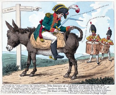 En moderne helts rejse til øen Elba, 1814. af Unbekannt