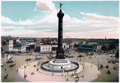 Julisøjlen på Place de la Bastille, Paris, ca. 1900 af Unbekannt