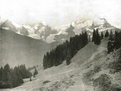 Jungfrau og hendes naboer, Schweiz, 1895. af Unbekannt