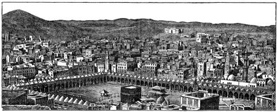 Kabaen, Masjid al-Haram-moskeen, Mekka, 1877 af Unbekannt