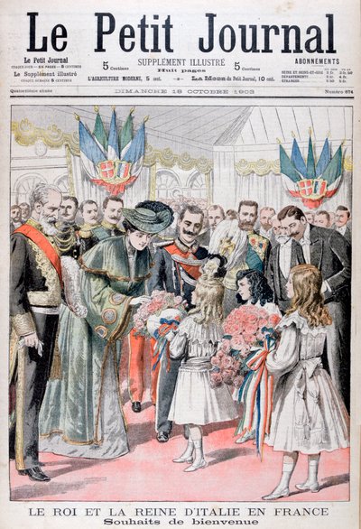 Kongen og Dronningen af Italien i Frankrig, 1903 af Unbekannt