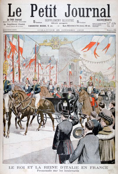 Kongen og Dronningen af Italien i Frankrig, 1903 af Unbekannt