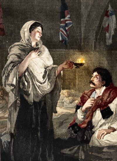 Damen med lampen, c1880 af Unbekannt