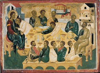 Den sidste nadver, byzantinsk ikon. af Unbekannt