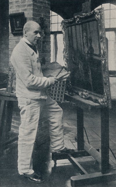 Den afdøde Gaston La Touche i sit studie, c1913. af Unbekannt