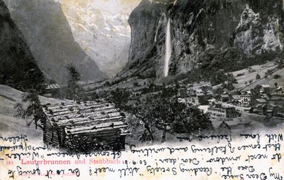 Lauterbrunnen-dalen, Berner Oberland, Schweiz, 1903 af Unbekannt