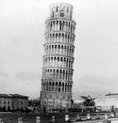 Det skæve tårn i Pisa, Italien, 1892 af Unbekannt