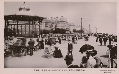The Leas & Bandstand, Folkestone, slutningen af det 19.-begyndelsen af det 20. århundrede af Unbekannt