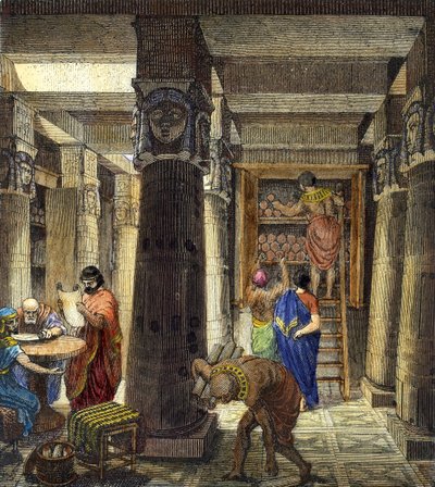Biblioteket i Alexandria, 1876 af Unbekannt