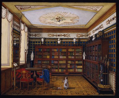 Grev Henryk Ilinskys bibliotek i Romaniv, 1824 af Unbekannt
