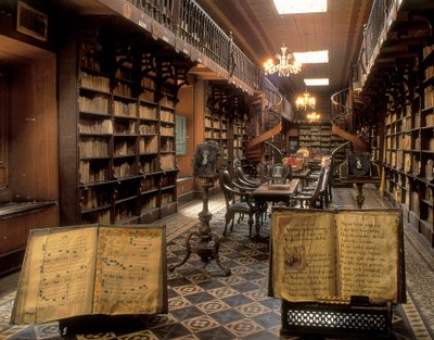Biblioteket i Saint Francis-klostret, Lima, Peru, 20. århundrede (foto) af Unbekannt