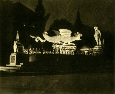 Lindwurm-fontænen, Klagenfurt, Østrig, c1935. af Unbekannt