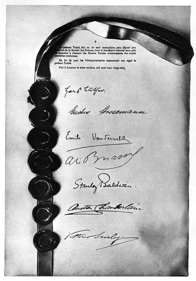 Locarno-traktaten forseglet og underskrevet i London, 1. december 1925, 1935 af Unbekannt