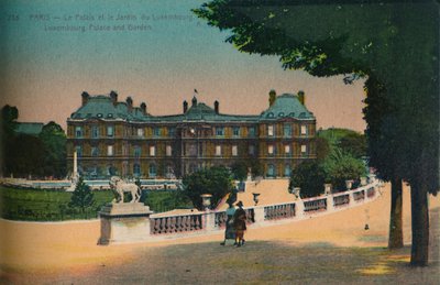 Luxembourg Palace og Jardin du Luxembourg, Paris, c1920 af Unbekannt