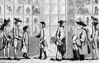 The Macaroni Print Shop, 1772 af Unbekannt