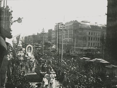 Mardi Gras-paraden i Canal Street, New Orleans, USA, 1895. af Unbekannt