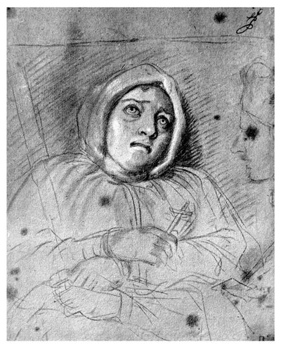 Marquise de Brinvilliers før henrettelse, 1676 1956 af Unbekannt