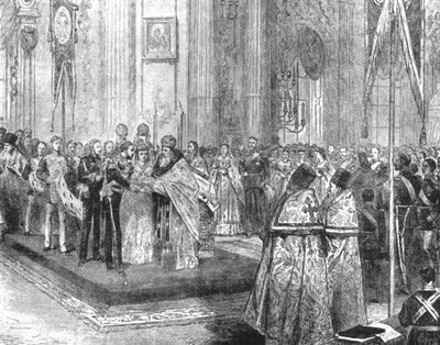 Ægteskabet mellem hertugen af Edinburgh og storhertuginden Marie Alexandrovna...1874, 1901. af Unbekannt