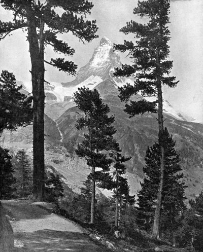 Matterhorn set fra Riffelstien, Alperne, det 20. århundrede af Unbekannt