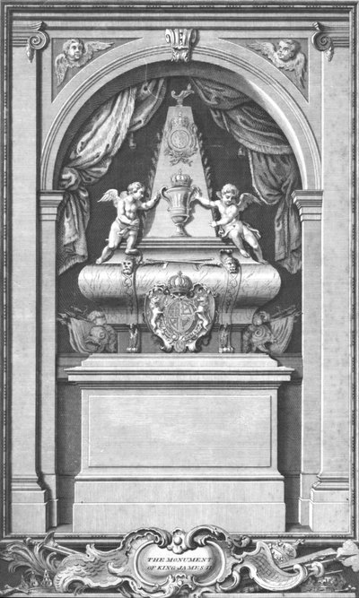 Monumentet af kong Jakob II. Opført i...Paris i år 1703., c1753 af Unbekannt