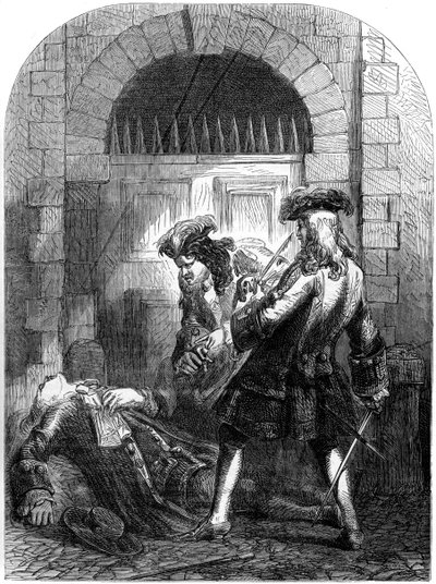 Mordet på skuespilleren William Mountford, 1692, 1800-tallet af Unbekannt
