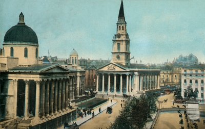 National Gallery og St Martin in the Fields, Trafalgar Square, London, c1910. af Unbekannt