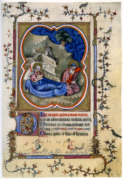 The Nativity, fra en Book of Hours and Missal c1370 1958 af Unbekannt