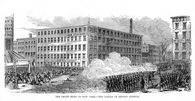 The New York Draft Riots, Second Avenue, New York City, 13.-16. juli 1863, 1872 af Unbekannt