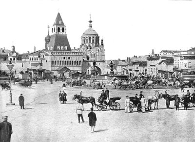 Nikolajevskij-fontænen på Lubyanka-pladsen, Moskva, Rusland, 1895. af Unbekannt