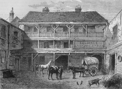 The Old Black Bull Inn, Grays Inn Lane, London, c1800 1878 af Unbekannt