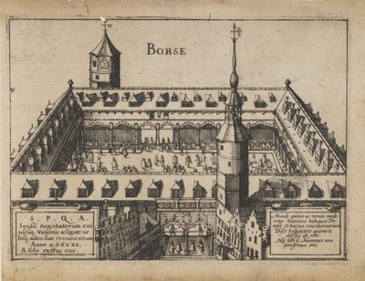 Den gamle børs i Antwerpen, begyndelsen af det 17. århundrede. af Unbekannt